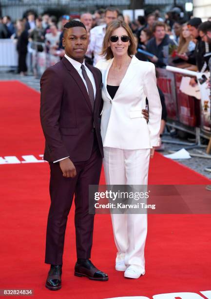 John Boyega and Kathryn Bigelow arrive for the European Premiere of 'Detroit' at The Curzon Mayfair on August 16, 2017 in London, England.