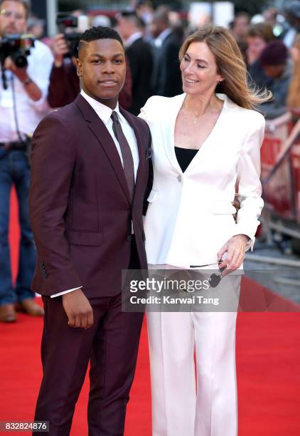 John Boyega and Kathryn Bigelow arrive for the European Premiere of 'Detroit' at The Curzon Mayfair on August 16, 2017 in London, England.