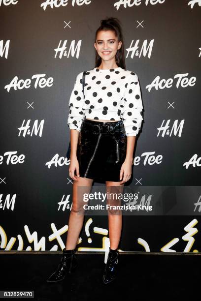 Model Fata Hasanovic attends the H&M Ace Tee showcase on August 16, 2017 in Berlin, Germany.