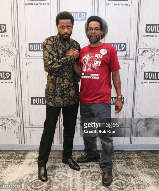 Colin Warner and Lakeith Stanfield of "Crown Heights" visit at Build Studio on August 16, 2017 in New York City.