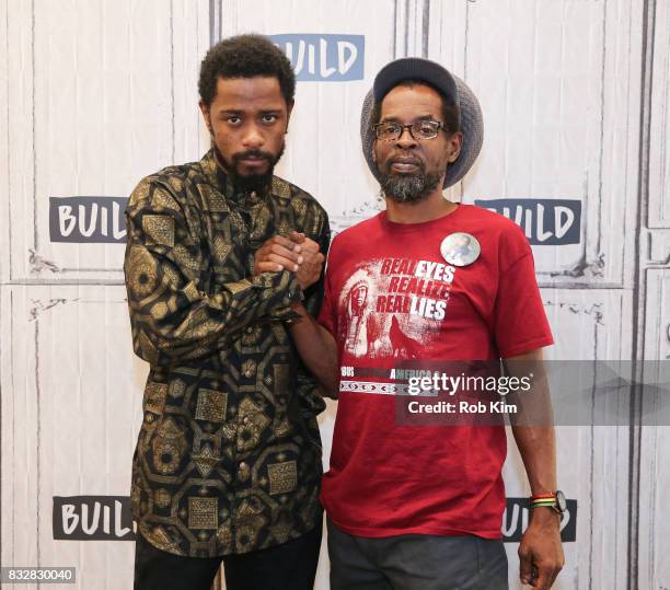 Colin Warner and Lakeith Stanfield of "Crown Heights" visit at Build Studio on August 16, 2017 in New York City.