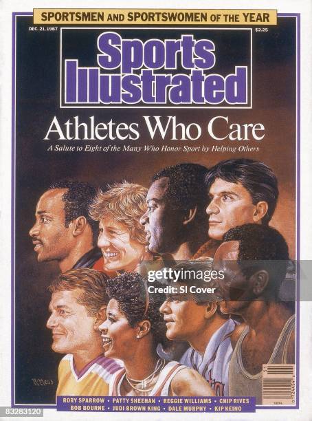 December 21, 1987 Sports Illustrated via Getty Images Cover: Athletes Who Care: Sportspersons of the Year: Illustration of Top Row: Chicago Bulls...