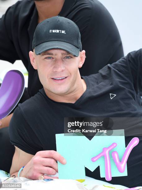 Scotty T attends the Geordie Shore series 15 "Shag Pad on Tour " cast launch at Tower Bridge on August 16, 2017 in London, England.