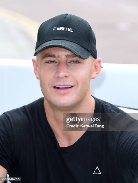 Scotty T attends the Geordie Shore series 15 "Shag Pad on Tour " cast launch at Tower Bridge on August 16, 2017 in London, England.