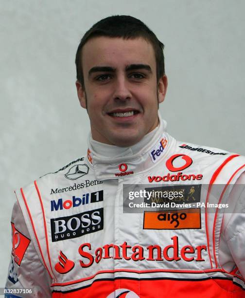 Library FILER dated 15/01/07 of Vodafone McLaren Mercedes driver and World Champion Fernando Alonso of Spain during the photocall to unveil the 2007...