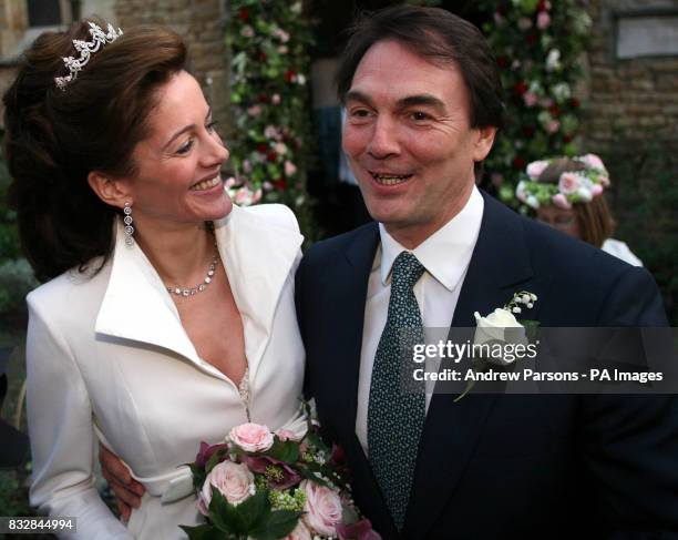 Happy couple Jane Hardman and Alan Parker leave Christ Church, Kensington after their wedding.