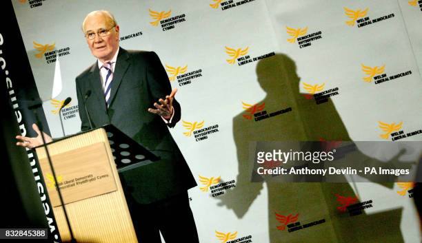Liberal Democrat leader Menzies Campbell speaks during the Welsh Liberal Democrats spring conference at the Richard Ley Development Cente in Swansea.