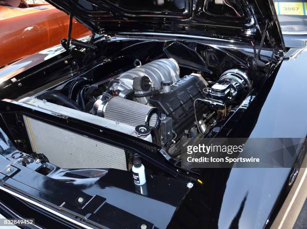 Hemi V8 engine on display in the 1968 Dodge Charger at the Hot August Nights Custom Car Show the largest nostalgic car show in the world on August...