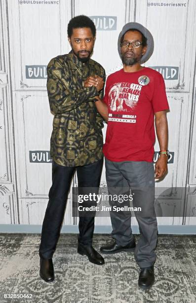 Actor LaKeith Stanfield and Colin Warner attend Build to discuss "Crown Heights" at Build Studio on August 16, 2017 in New York City.