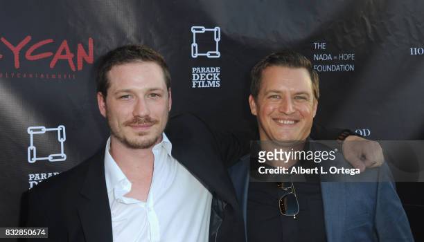 Justin Pelsey and Jason Pelsey arrive for the Premiere Of Parade Deck’s “Lycan” held at Laemmle's Ahrya Fine Arts Theatre on August 15, 2017 in...