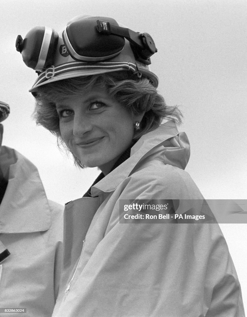 Royalty - Prince and Princess of Wales visit North Sea Forties Oil Field