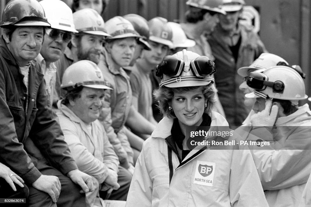 Royalty - Prince and Princess of Wales visit North Sea Forties Oil Field