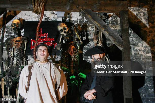 Tourist attraction London Dungeon recreates an 18th century hanging using stunt performers to herald the opening of its new Easter ride - Extremis:...