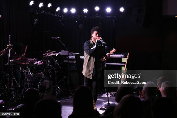 The Weeknd performs at A Special Performance By The Weeknd at The GRAMMY Museum on August 15, 2017 in Los Angeles, California.