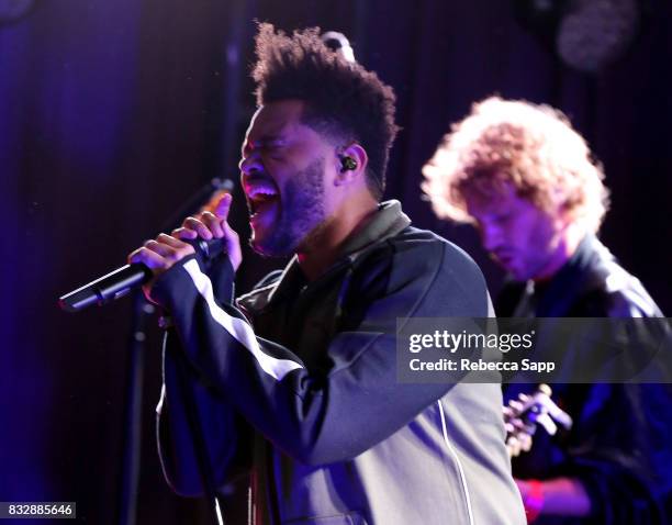 The Weeknd performs at A Special Performance By The Weeknd at The GRAMMY Museum on August 15, 2017 in Los Angeles, California.