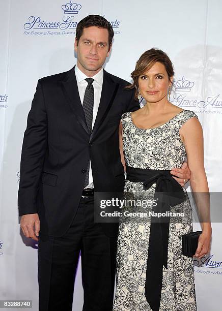 Actress Marisa Hargitay and husband Peter Hermann attend The Princess Grace Awards Gala at Cipriani 42nd Street on October 15, 2008 in New York City.