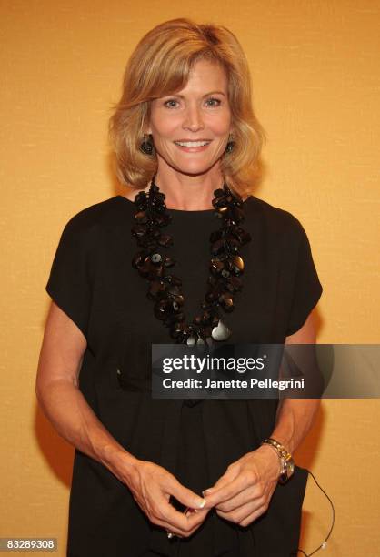 Moderator Catherine Crier attends The Creative Coalition's Pre-Presidential Debate luncheon at the Long Island Marriott Hotel & Conference Center on...