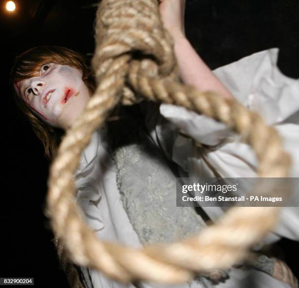 Jerome Davies launches the London Dungeon Extremis: Drop Ride to Doom attraction at the London Dungeons in south London.