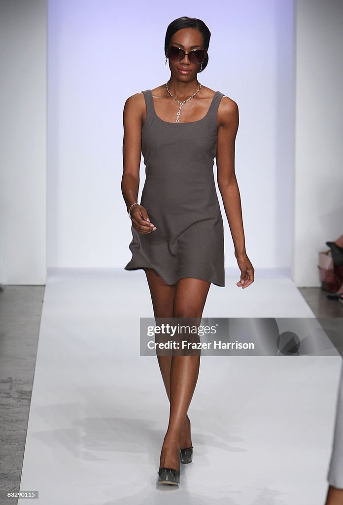 Debra Spring A model walks the runway at the Debra Davenport Spring 2009 fashion ...