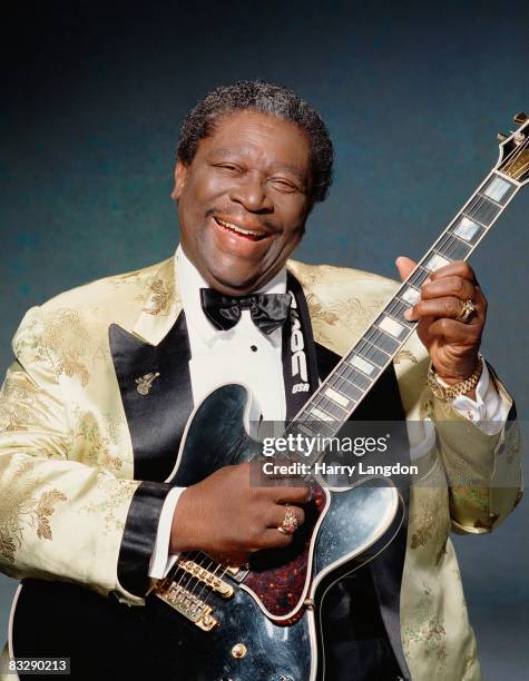 Blues singer and guitarist B.B. King poses for a portrait session on April 4, 2002 in Los Angeles, California.