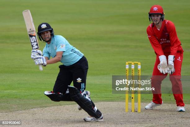 Sophia Dunkley-Brown of Surrey Stars in action during the Kia Super League 2017 match between Lancashire Thunder and Surrey Stars at Old Trafford on...