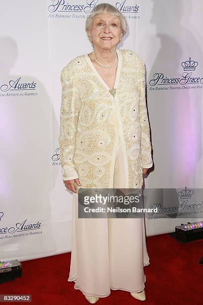 Actress Celeste Holm attends the 2008 Princess Grace Awards Gala at Cipriani 42nd Street on October 15, 2008 in New York City.