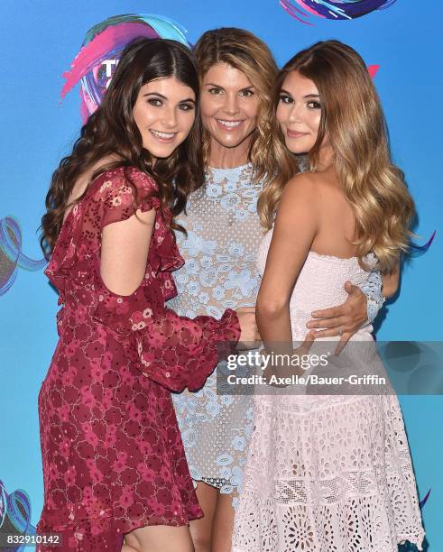 Isabella Giannulli, Lori Loughlin and Olivia Giannulli arrive at the Teen Choice Awards 2017 at Galen Center on August 13, 2017 in Los Angeles,...