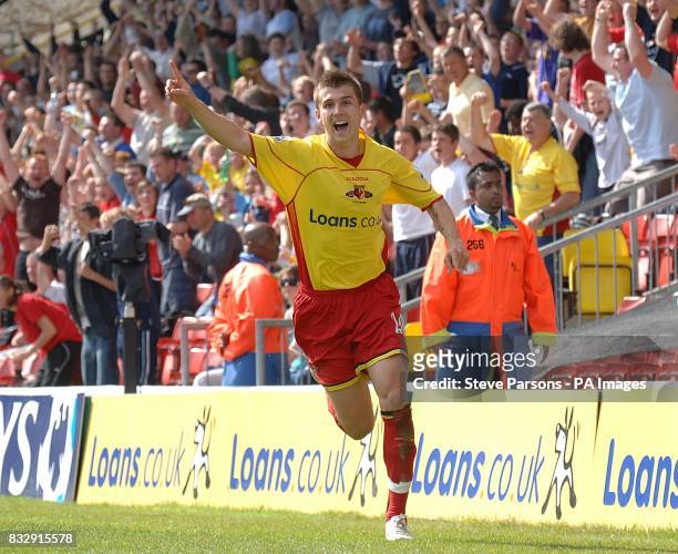 Watford's Tamas Priskin celebrates scoring his sides third goal of the game