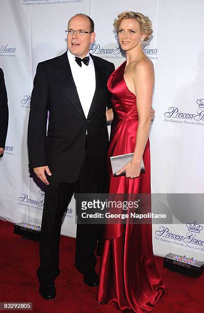 Prince Albert II of Monaco and Charlene Wittstock attend The Princess Grace Awards Gala at Cipriani 42nd Street on October 15, 2008 in New York City.