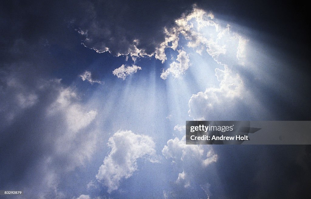 Sun rays breaking through cloud