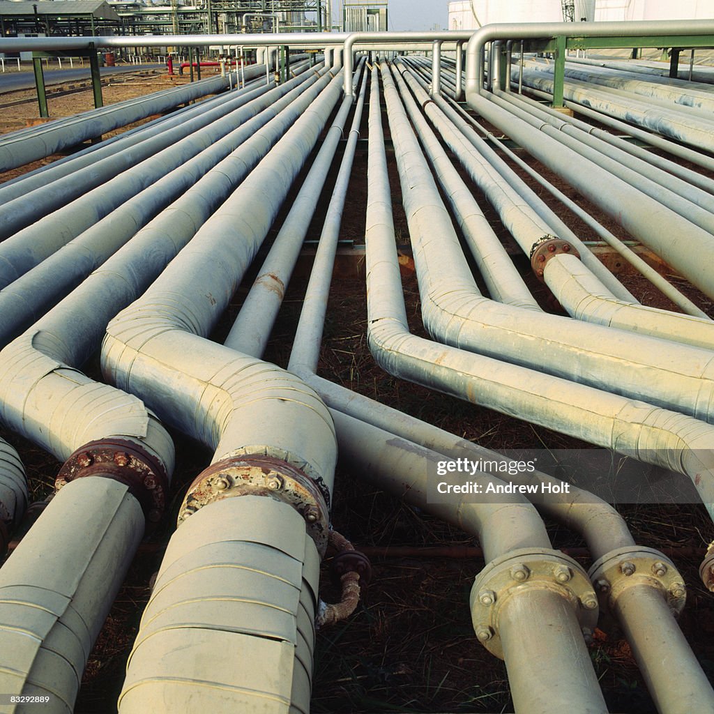 Pipes at NNPC oil refinery, Nigeria