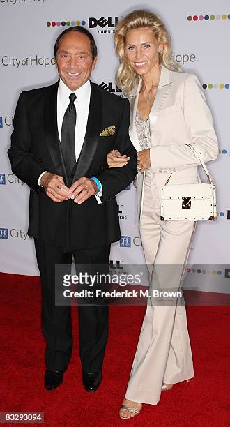 Recording artist Paul Anka and his wife Anna attend the 2008 Spirit of Life Award dinner honoring Doug Morris on October 15, 2008 in Santa Monica,...