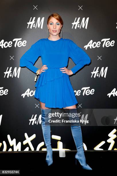 Blogger Lisa Banholzer attends the H&M Acee Tee showcase on August 16, 2017 in Berlin, Germany.