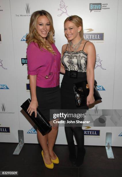 Actresses Haylie Duff and Hilary Duff attends the Martell Cognac Fifth Season Finale of Project Runway event at STK on October 15, 2008 in West...