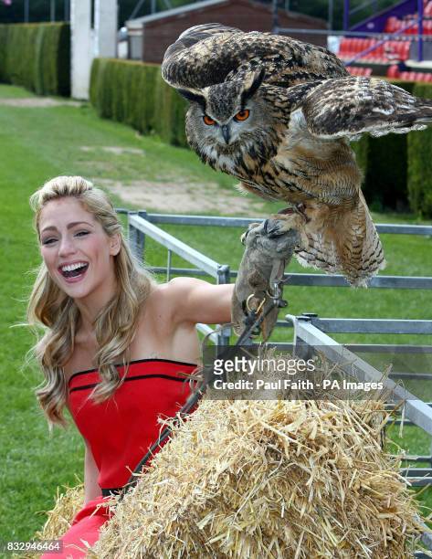 Belfast model Jenny Curran is joined by Harley, an Eagle Owl, at the launch of this year's Balmoral Show, in Belfast.