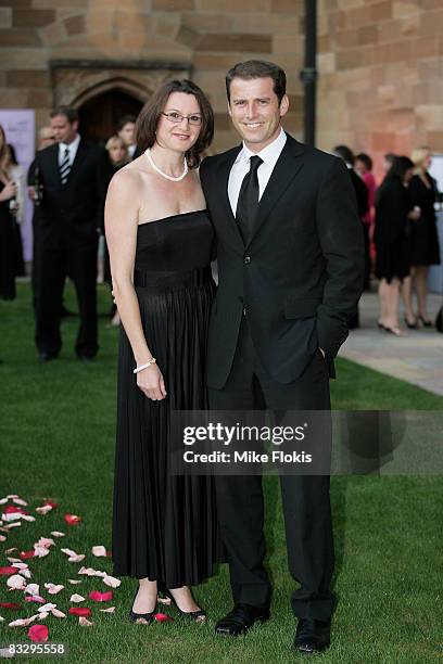 Personality Karl Stefanovic and wife Cassandra Thorburn attend the Sydney Global Illumination Gala Dinner 2008 in support of the National Breast...