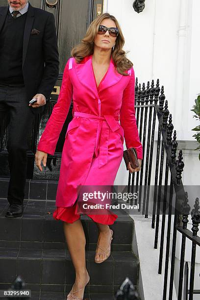 Elizabeth Hurley sighting on October 16, 2008 in London, England.