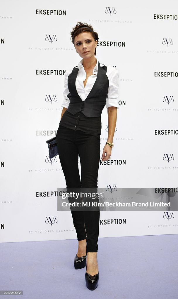 Victoria Beckham Promotes Her 'dVb By Victoria Beckham' Denim Collection In Madrid