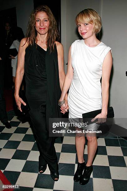 Actresses Catherine Keener and Michelle Williams attend The Cinema Society and Mulberry screening of "Synecdoche, New York" at AMC Loews 19th Street...