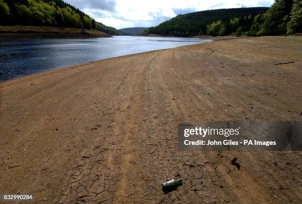 Bottle on the bank of the Derwent Reservoir in Derbyshire.