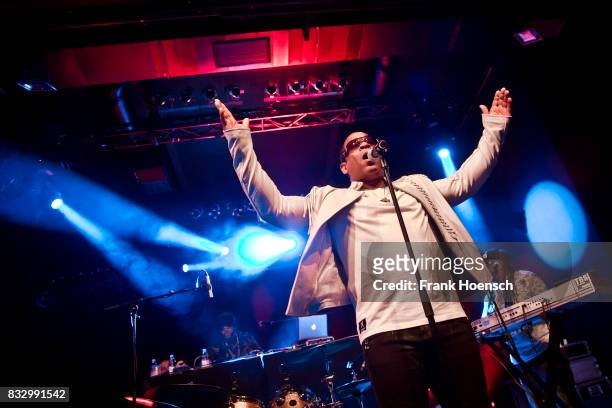 Singer Master Gee of the American band The Sugarhill Gang performs live on stage during a concert at the Columbia Theater on August 16, 2017 in...