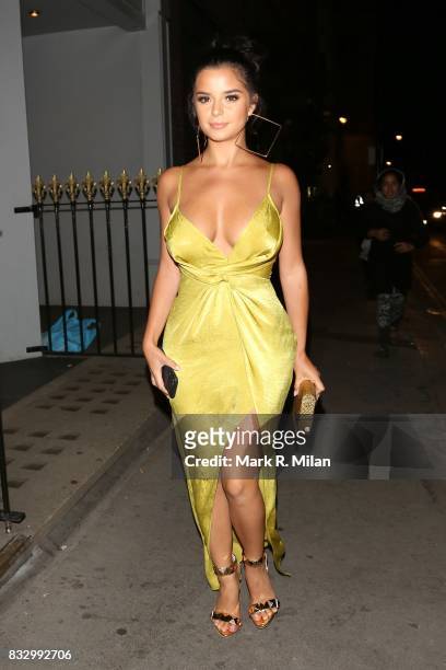 Demi Rose arriving at MNKY HSE on August 16, 2017 in London, England.