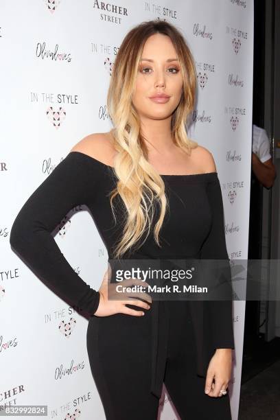 Charlotte Crosby attending the launch of the Olivia Attwood In The Style edit on August 16, 2017 in London, England.
