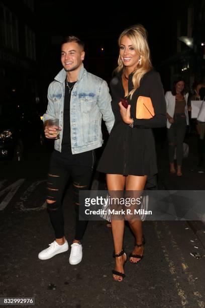 Olivia Attwood and Chris Hughes attending the launch of the Olivia Attwood In The Style edit on August 16, 2017 in London, England.