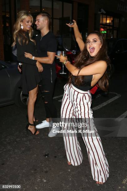 Olivia Attwood, Chris Hughes and Amber Davies attending the launch of the Olivia Attwood In The Style edit on August 16, 2017 in London, England.