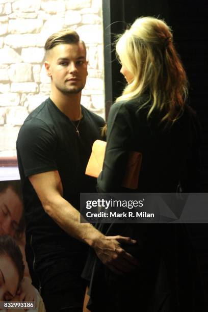 Olivia Attwood and Chris Hughes attending the launch of the Olivia Attwood In The Style edit on August 16, 2017 in London, England.