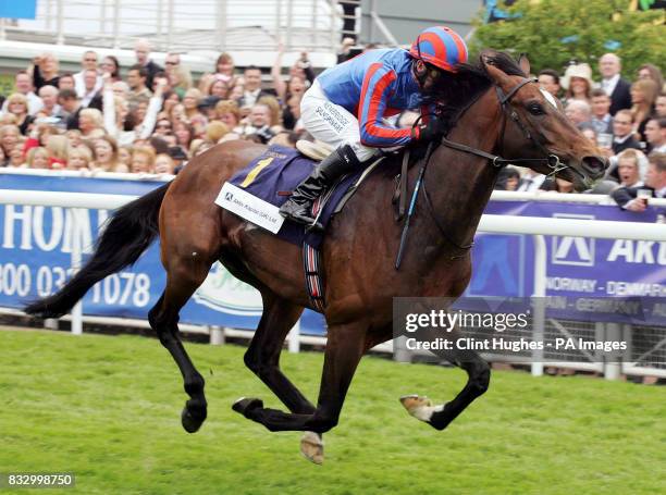 Admiral Of The Fleet ridden by jockey Mick Kinane wins The Aktiv Kapital Uk Ltd Dee Stakes at Chester Racecourse, Chester.