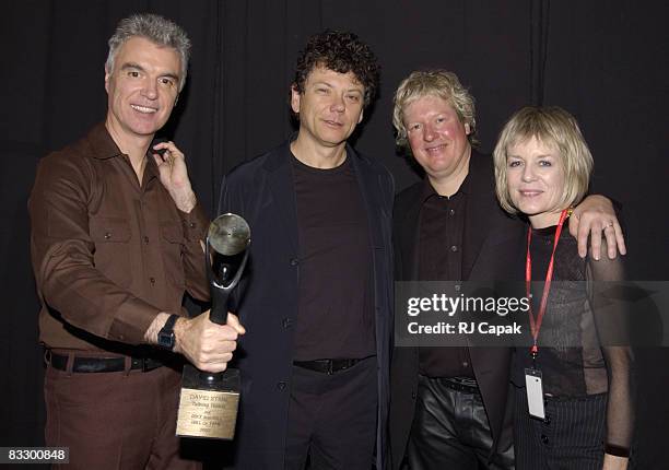 David Byrne, Jerry Harrison, Chris Frantz and Tina Weymouth of Talking Heads, inductees