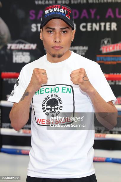 Tenochtitlan Nava attends a Miguel Cotto Media Workout on August 16, 2017 in Los Angeles, California.