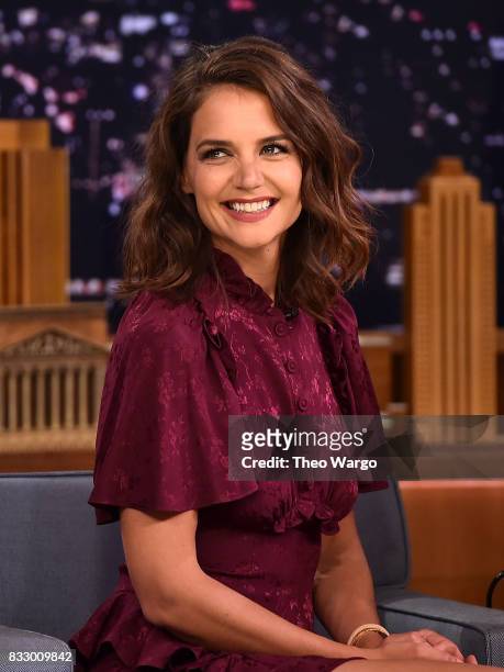 Katie Holmes Visits "The Tonight Show Starring Jimmy Fallon" at Rockefeller Center on August 16, 2017 in New York City.